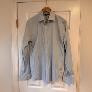 Theory mens light blue button down shirt size neck 15.5 size large